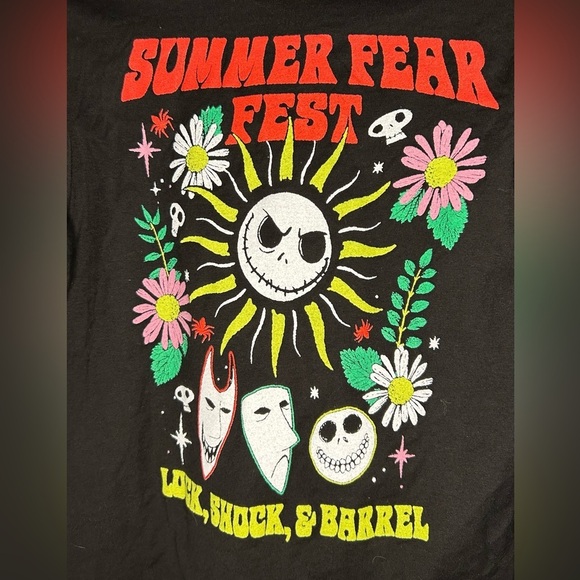 The Nightmare Before Christmas Black Summer Fear Fest Shirt Adult Size XS Masks - Picture 4 of 6
